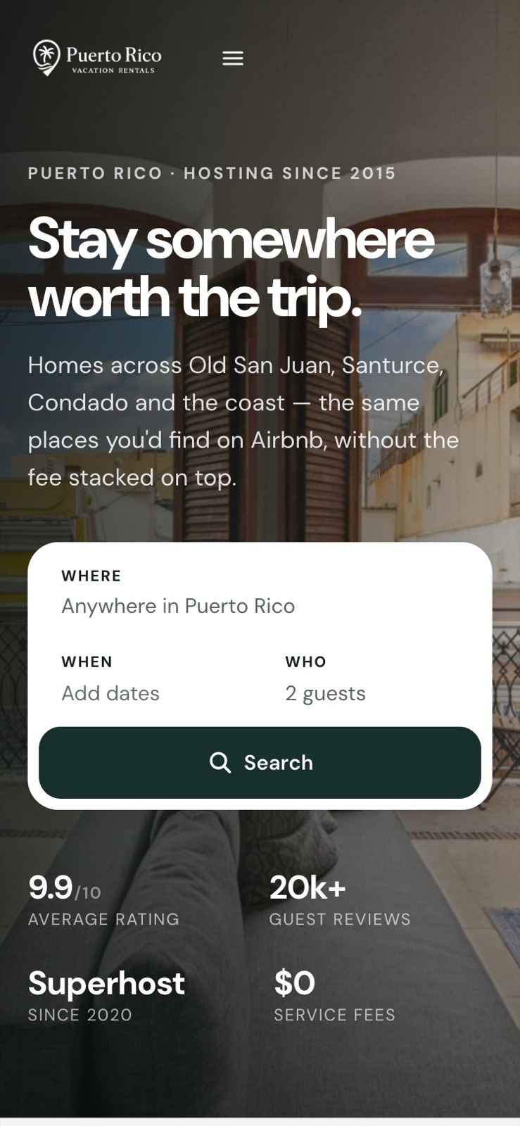 The live homepage on a phone. Its main image loads in 1.26 seconds on a throttled phone, down from 5.2 over several fixes.