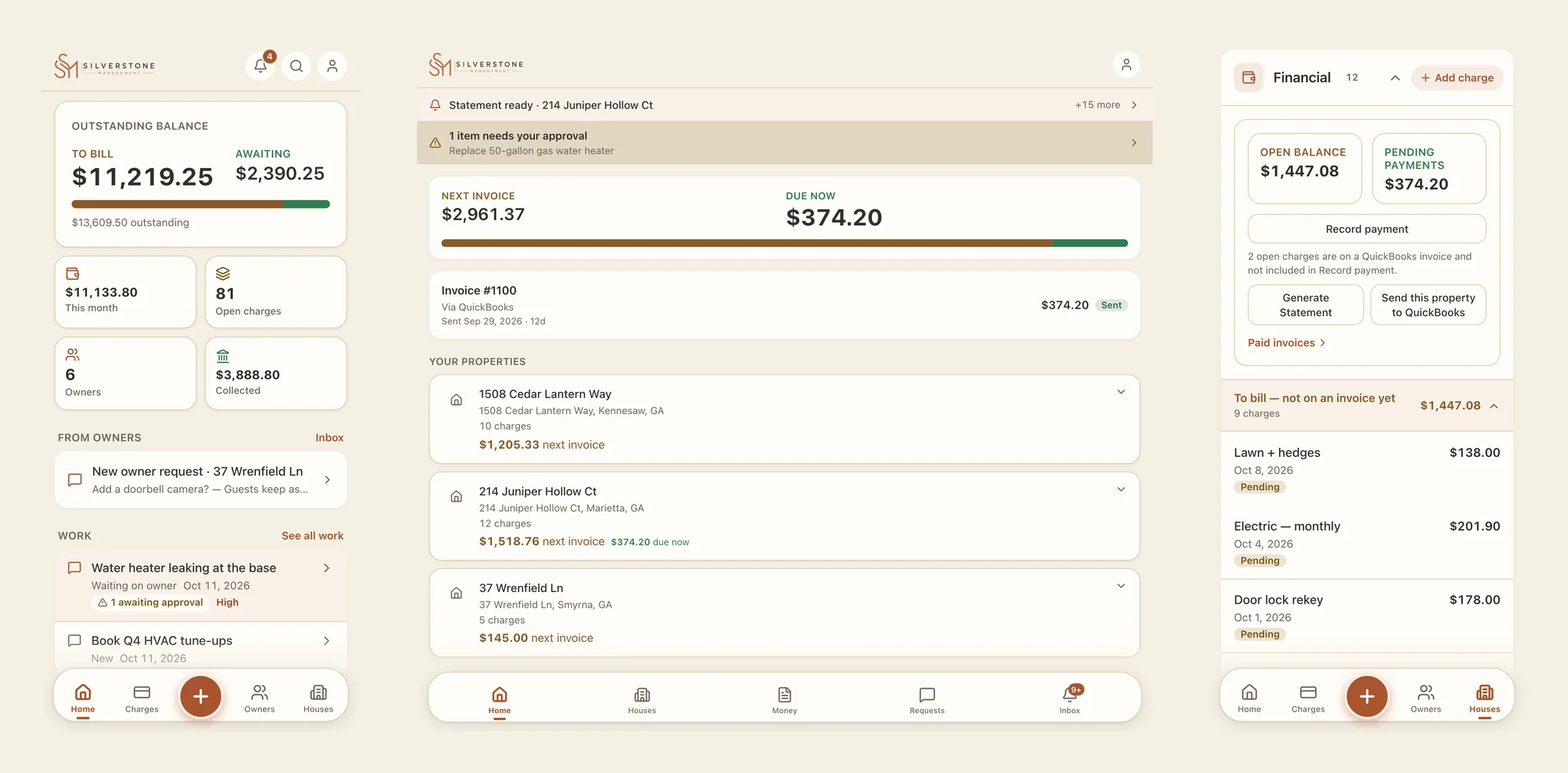 SSM operating app screenshot